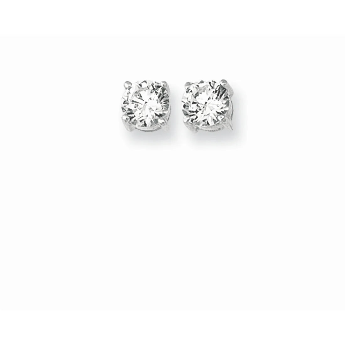 Silver 5 mm Round CZ Earrings